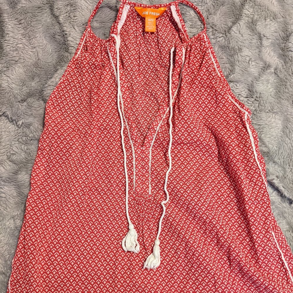 Joe Fresh Red Patterned Tank